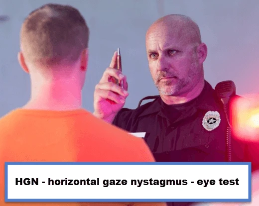 The HGN test tracks your eyes while looking for involuntary jerking movements.