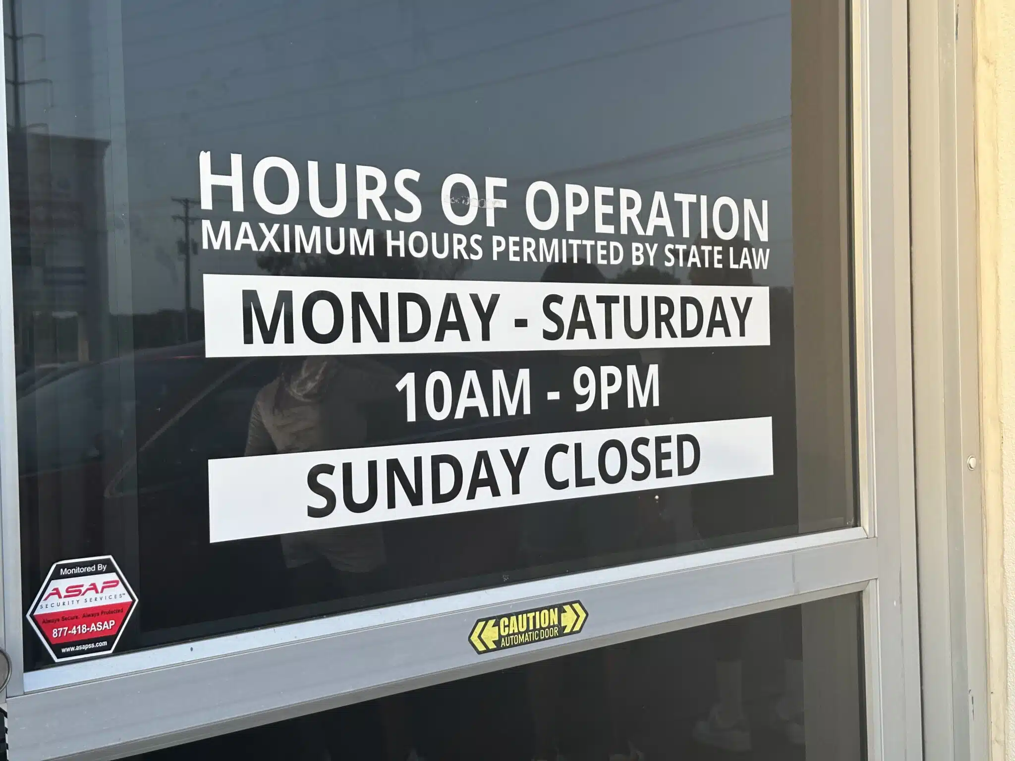 Liquor stores in Texas are closed on Sundays.